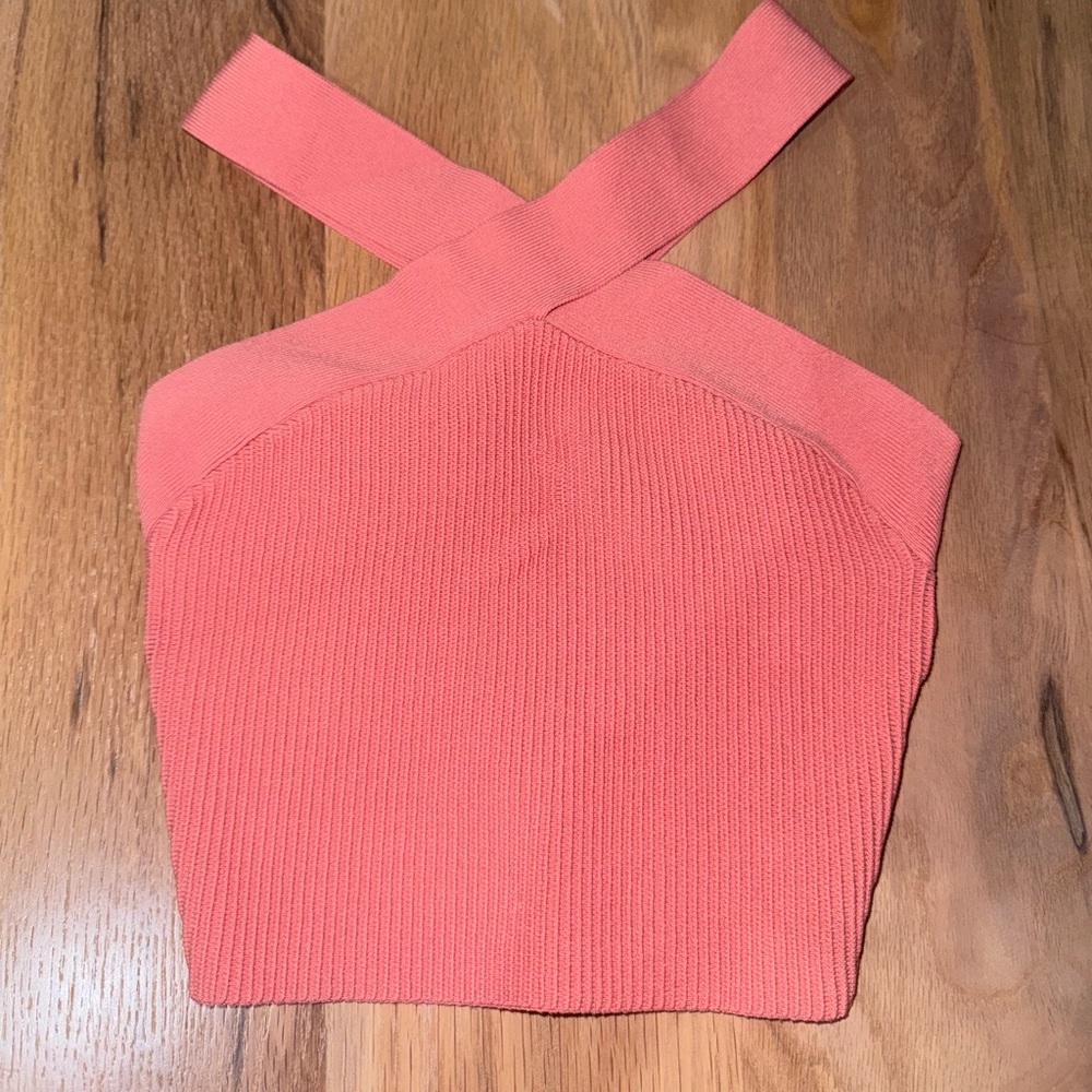 Aritzia coral knit top